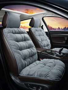 1pc Car Seat Cushion, Plush Single Piece With Backrest, Thick Plush Warm Car Seat Pad, Universal For Winter - Multicolor - View 10