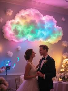 LED78.12英寸，USB灯串，3D雷云灯带音乐同步 - USB供电情绪灯，DIY云朵套装，彩色LED化妆镜，适用于游戏室，节日派对和装饰礼品，装饰照明|云灯设计|卧室LED灯 - 彩色 - 查看 6