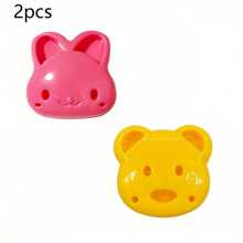 3 件卡通可爱三明治模具，卡通熊、兔子和汽车午餐烘焙模具，用于面包切割 - 彩色 - 查看 15