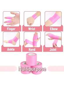 4 Rolls Medical Adhesive Bandages, Elastic Breathable Sports Self-Adhesive Tape, Beige Finger Wrap Bandages For Wrist, Ankle, First Aid