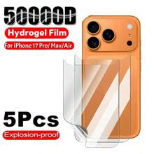 5 Piezas de Películas de Hidrogel Transparentes para iPhone 17 Air Pro MAX, Protector de Pantalla Suave para iPhone 17Air 17Pro Max 16 16e 16Pro 16Pro Max 15 15Pro 15Pro Max 14 14Pro 14Pro Max 14Plus