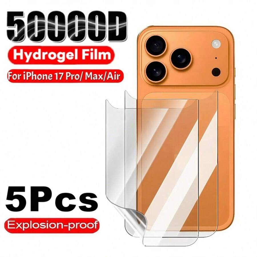 5 Piezas de Películas de Hidrogel Transparentes para iPhone 17 Air Pro MAX, Protector de Pantalla Suave para iPhone 17Air 17Pro Max 16 16e 16Pro 16Pro Max 15 15Pro 15Pro Max 14 14Pro 14Pro Max 14Plus