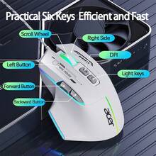 Acer OMW950電競遊戲滑鼠 機械巨集程式自訂 CF吃雞專用 高精準可調DPI 適用於桌上型電腦筆記型電腦 黑色靜音有線 - 黑色靜音有線 - 查看 2