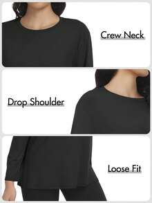 TELALEO 4 Packs Workout Plus Size T Shirts For Women, Short Sleeve Baggy Athletic Gym Shirts Tops Tees - Multicolor - View 6