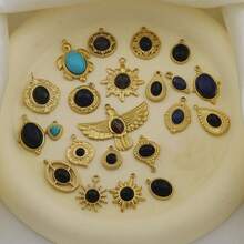 1pc Fashionable Minimalist Natural Stone Devil's Eye Tassel Pendant, DIY Jewelry Accessory For Necklaces, Earrings, And Other Jewelry