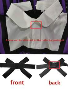 Girls' Striped Dress Set, Halloween Carnival COS Campus Style Costume, Gothic Style Black & Purple Dress With Jacket - Purple - View 11