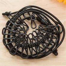 (6 Color Options) Portable Travel Clothesline With 12 Clips - Windproof, Retractable And Elastic Laundry Drying Rope