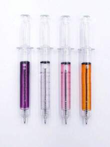 قلم حبر بشكل إبرة حقن عشوائي الألوان، قرطاسية للطلاب والمكتب، قلم توقيع - متعدد الألوان - مشاهدة 9