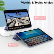 柔软TPU后盖三折设计平板电脑保护套，兼容红米平板电脑、MatePad、荣耀平板电脑等。 - 淺灰紫 - 查看 4