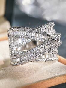 1 PC Charm Cubic Zirconia Ring For Women For Wedding Valentine's Day Gift Jewelry - 1# - View 3