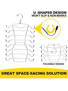 1 Piece Foldable Stainless Steel Hanger For Home, Underwear Storage And Drying Rack, With 8/4 Layers, Bra Hooks, Multi-Layer Seamless Storage Rack For Halter Vests - Multicolor - View 6