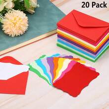 20pcs Envelopes + 20pcs Cards, Includes Blank Colorful Greeting Cards, Small Self-Adhesive Envelopes, Suitable For Graduation Ceremony, Invitations, Baby Shower, Wedding And RSVP Cards - Multicolor-20pcs - View 7