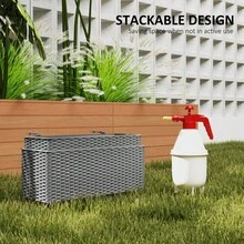 Outsunny Set Of Two Rattan Planters Grey - Gris1 - Ver 5