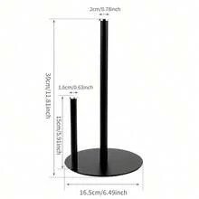 Black Kitchen Paper Towel Holder, High Quality Stainless Steel Paper Towel Rack With Weighted Base For Kitchen Roll Storage - Black - View 2