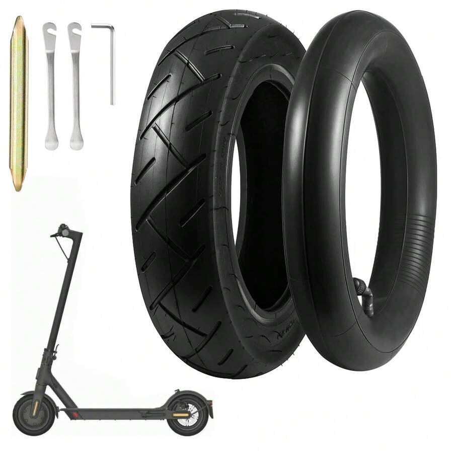 All-In-One Electric Scooter Wheel Repair Kit - 8.5/10 Inch Tires, Inner Tubes, 0° Valves & Crowbars For Smart 2-Wheel Scooters - 10英吋 - 查看 1