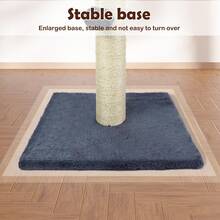 EFAN 40 Cm Tall Pet Cat Scratching Board, Entertainment Toy For Cat, With Hemp Rope And Soft, Smooth Plush Covering, Vertical Scratching [Fully Extended], Modern And Stable Design, Specially Designed For Cats. - Dark Grey - View 6