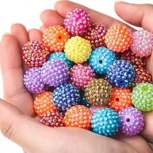 10顆樹脂水鑽珠，適用於裝飾筆、DIY手機鍊等，隨機顏色 - 彩色 - 查看 3