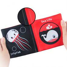 1pc High Contrast Baby Cloth Book, Animals Insects Cognition Soft Books Infant Crib Toys Early Educational Toy