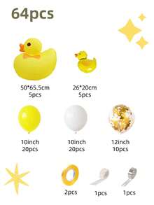 4 piezas Globos de PVC con tema de pato amarillo, adecuados para decoración de fiesta de cumpleaños, decoración de ambiente festivo, regreso a clases, fiesta de boda de otoño, globos decorativos de fondo, decoración de ventana navideña, decoración navideña del hogar, regalos de Navidad, decoraciones navideñas - Amarillo - Ver 15