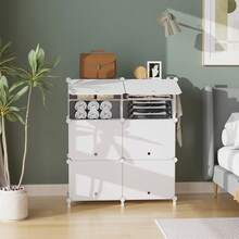 6-Tier White Shoe Storage Cabinet With Slab Door, Freestanding Organizer For Bedroom, Closet & Hallway