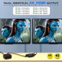 HDMI Splitter 1 In 2 Out. HDMI Splitter 1 In 3 Out.HDMI Splitter 1 In 4 Out.4K HDMI Splitter 1X4 Mirror Screen, USB Power Splitter 1 Input 4 Output Support 4KX2K, 1080P@60Hz, 3D, HDR, 1 Source To 4 HDMI Displays - HD 1X2 - View 5