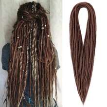 24inch Double Ended Dreadlock Extensions 10strands Straight Braids Thin 0.6cm Synthetic Handmade Reggae Crochet Hair Hip-Hop Soft Locs Dread Extensions - Multicolor - View 19