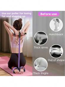 Multifunctional Tension Rope, 6 - Tube Elastic Yoga Pedal Puller Resistance Band, Natural Latex Tension Rope Fitness Equipment, Suitable For Abdomen/Waist/Arm/Leg Stretching And Weight - Loss Training
