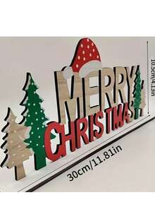 3件套木制圣诞装饰品 | 圣诞老人、雪人、驯鹿，色彩缤纷的艺术设计 | 传递节日祝福 | 无需电池，无需羽毛，桌面摆件，节日装饰，圣诞家居礼物，圣诞装饰品 - 彩色 - 查看 11