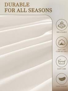 2/3 Pcs Fitted Sheet Set, Bedding, Solid Color Bed Sheet Set, Halloween Decor, Fall Decor, Christmas Decoration, Soft And Comfortable Bedding, Skin-Friendly Bed Cover Set, Room Decor For All Season, Halloween Gift, Mattress Protector For Bedroom, Fits For Single, Twin, Full, Queen And King Size Bed, 1 Fitted Sheet And 1/2 Pillowcases, Machine Washable - 暖白色 - 查看 5