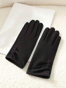 1 Pair Women's Autumn/Winter Touchscreen Thermal Lined Gloves, Fashion Outdoor Sports Cycling Driving Gloves