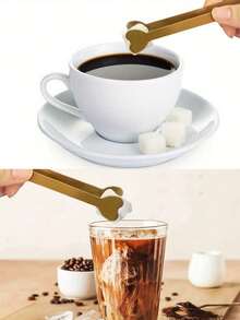 1/2/5 Peças Pegador de Açúcar em Formato de Coração de Aço Inoxidável, Clipe de Cozinha, Clipe de Doces e Sobremesas, Utensílios de Mesa para Festa, Utensílios de Mesa para Casamento