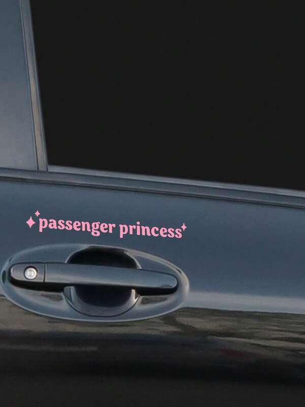 SUPSTICKER 1pc Colorful Passenger Princess Text Car Decal Sticker, Suitable For Truck/Car Decoration, Self-Adhesive PVC Vinyl Sticker, 4.72*0.79inch