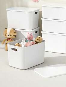 1 hộp đựng đồ màu trắng, hộp đựng đồ, hộp đựng đồ chống bụi, chống ẩm, hộp đựng đồ lặt vặt, hộp đựng mỹ phẩm để bàn, giỏ đựng đồ chơi, hộp đựng đồ gia dụng bằng nhựa, hộp đựng đồ nhà bếp, cho ô tô, phòng khách, phòng ngủ, phòng học, sân vườn - trắng - Xem 5