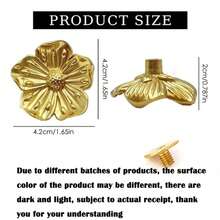 Gold Dresser Knobs, Flower Knobs For Dresser Drawer, Brass Floral Cabinet Knob, Decorative Vintage Pulls And Knobs, Kitchen Cupboard Bathroom Cabinet Hardware Handles - Multicolor - View 9