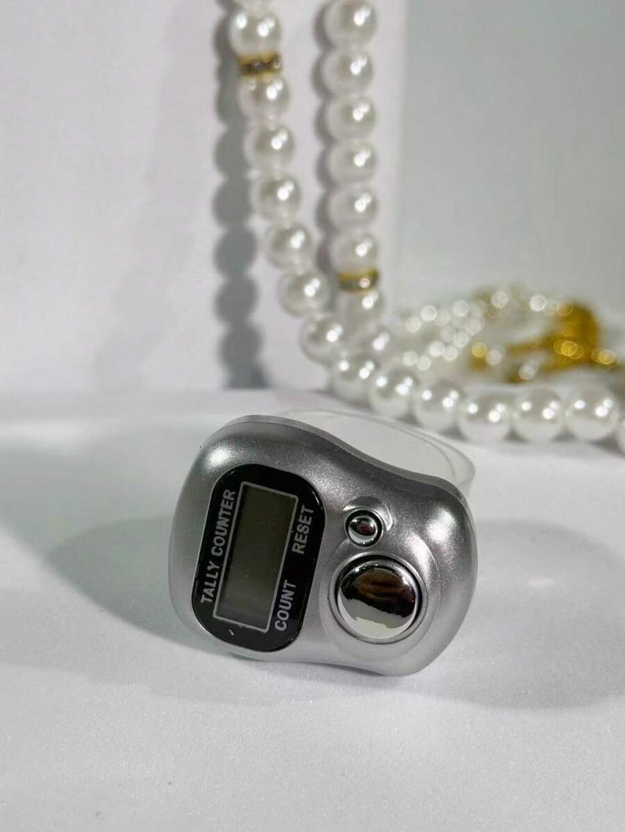 New Metal-Feeling Electronic Button Counter Finger Ring - ABS Material, Islamic Tasbih. Compact And Portable, Suitable For Daily Use. Manual Button Counter For Counting, Random Color Counter Finger Ring, Calculator Accessory, Applicable For Stores And Commercial Use. - Multicolor - View 1
