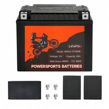 VEVOR 12V 7Ah LiFePO4 Motorcycle Battery - Lithium Pre-Charged, Maintenance Free, Compatible With ATV, Scooter, Jet Ski, UTV