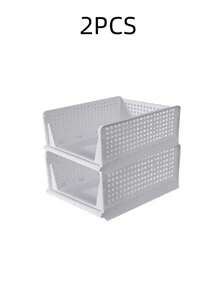 衣物收纳整理，可堆叠塑料收纳盒，可折叠衣柜抽屉/可堆叠衣柜收纳架，衣柜架收纳架和塑料抽屉收纳架，衣柜收纳架，橱柜，厨房和办公室壁橱收纳架