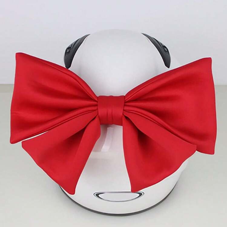 Gift Large Bow Helmet Decorations Cute Helmet Bow Suction Cup Fitted Helmet Accessories For Ski Bike Motorcycle Helmet Black - 1 - 查看 3