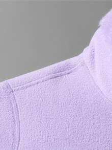 Áo khoác nỉ nữ ngoài trời, áo khoác lông cừu màu trơn cho mùa thu/đông, trượt tuyết. - Màu tím  Violet - Xem 4