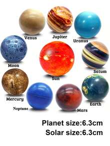 10 件太阳系行星减压球，行星和地球图案，教育天文学和太空主题装饰礼物，手臂或手部恢复方法，太空派对礼物，嘉年华奖品 - 彩色 - 查看 13