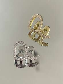 1pc Shiny Copper Micro-Inlaid Zirconia Metal Hip Hop Tooth Jewelry, Fashion Party Accessory, Couples Gift, Stage Prop, Unisex