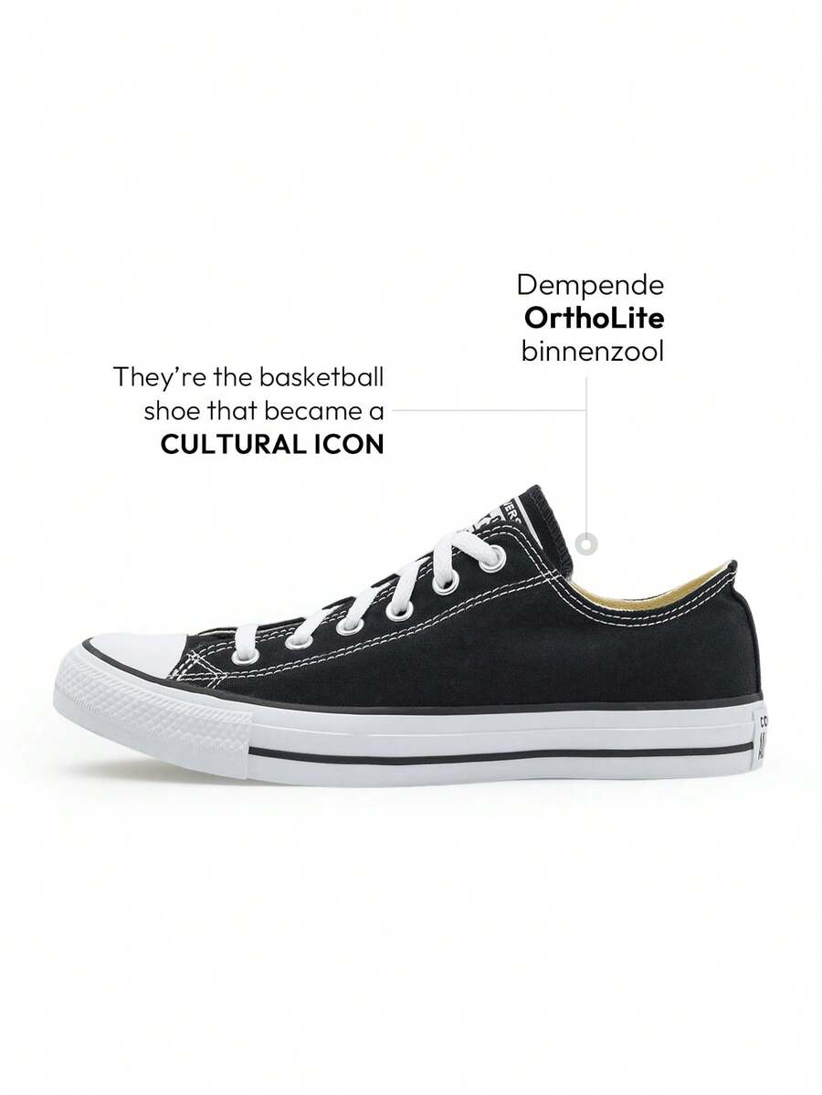 Converse Giày nữ Chuck Taylor All Star kiểu dáng thường ngày, nhẹ, êm ái, thoáng khí, đế dày, có logo, thân thiện với da, đa năng, phù hợp đi làm hàng ngày, tập gym, đi chơi, thư giãn, du lịch. Mã sản phẩm: M9166C - đen - Xem 1