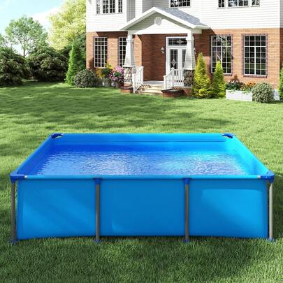 690 Gal Outdoor Family Swimming Pool With Metal Frame Multi-Layer PVC Fabric