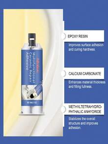 2pcs Multi-Purpose Ceramic Glue, Home Tile Care, Kitchen & Bathroom Marble Floor Grout Filler, Tile Repair Adhesive, Marble, Floor, Bathroom Sink Repair Paste, Quick Fix, No Need To Replace, Hard As Ceramic, Invisible Repair, Waterproof & Mildew-Proof, Easy To Use, Strong Adhesion, Versatile Use