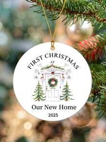 First Christmas In Our New Home 2025, Christmas New Home Ornament, Christmas Tree Hanging Decorations, Housewarming Gifts For New House Couples, Gifts For Newlywed Couples, Moving House Gift For Family Friends Home Decor Christmas Decorations Room Decor