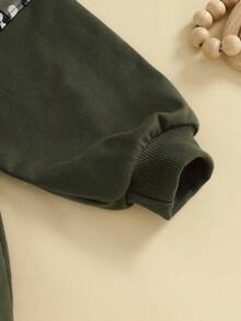 Sudadera con capucha de camuflaje para niño, sudadera de manga larga con media cremallera, jersey informal para niño pequeño - Verde - Ver 5