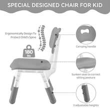 Kids Study Table And Chairs Set, Height Adjustable Toddler Table And Chair Set For Kids Ages 3-8, 31.5" L X 23.6" W Graffiti Desktop Plastic Children Art Table With 4 Seats - Grey - View 5