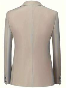 Men's Suits, Men's Business Casual Style, Including Solid-Color Suit Jackets And Trousers. Elegant Men's Suits, Suitable For Work Commuting, Casual Occasions, Weddings, Dances, And Business Venues. - 米色 - 查看 5