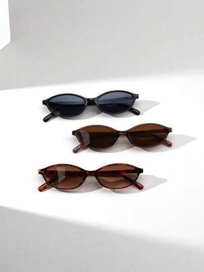 1 Pair Women's Cat Eye Narrow Small Frame PC Ultra-Light Glasses, Retro Versatile For Street Style, Runway, Party, Fashion Eyewear