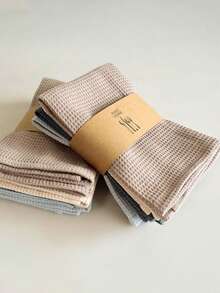 Multi Piece Waffle Small Square Towel, Dishwasher Towel, Household Kitchen Ordinary Cloth, Thick Cleaning Cloth, Kitchen Absorbent Square Towel, 17.7 * 25.6 Inches